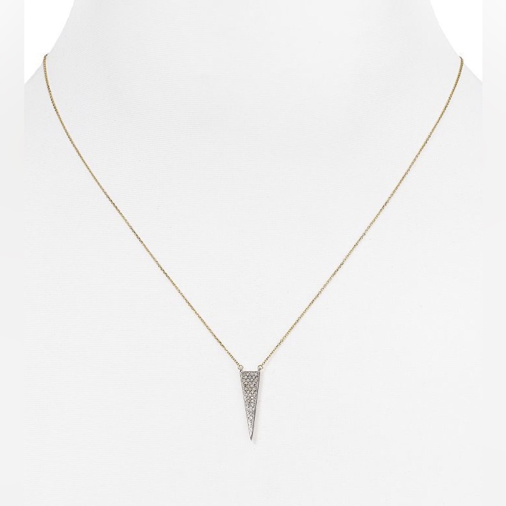 Adina Reyter Diamond Pave Triangle 14k Gold Necklace
